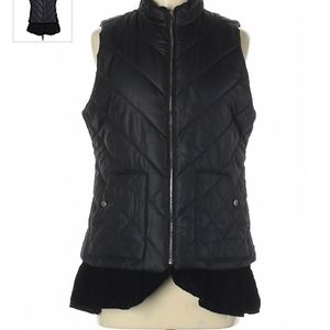 Puffy Vest with Velvet Trim